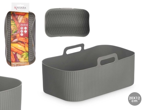 Molde rectangular freidora aire gris: cocina saludable y rápida