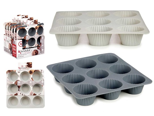 Molde silicona 9 magdalenas surtidas: ideal para tus recetas créativas