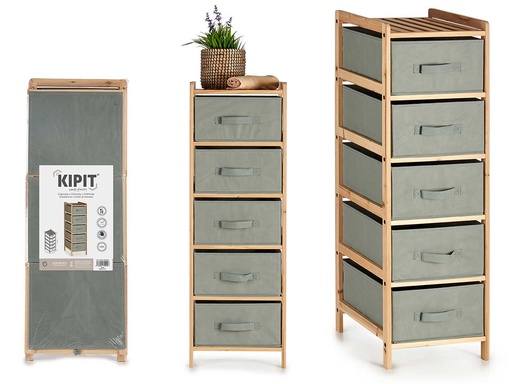 Mueble ancho 5 cajones gris oscuro: elegancia y funcionalidad máxima