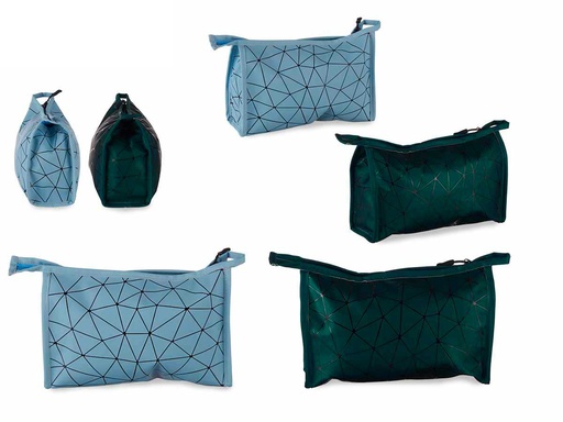 Neceser rectangular grande surtido en azul y verde: práctico y moderno