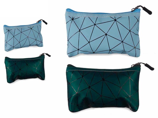 Neceser rectangular pequeño surtido azul y verde para unisex