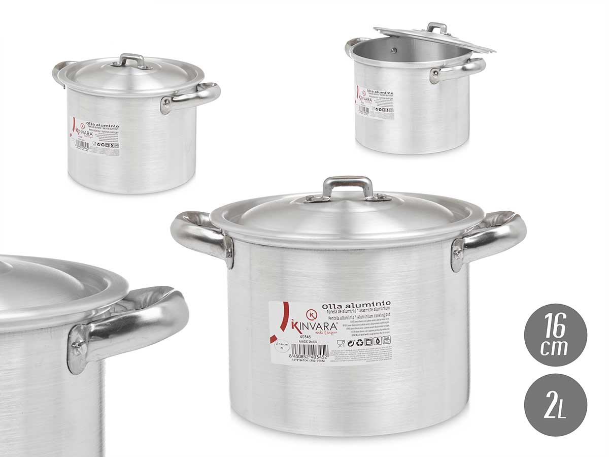 Olla de aluminio 16 cm: ligera y versátil para cocina fácil
