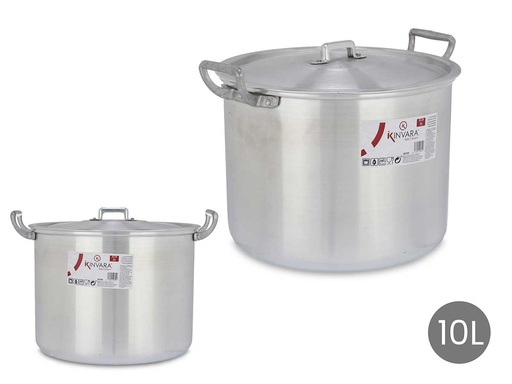 Olla de aluminio 26 cm 10 l: Ligera y eficiente para cocinar rápido