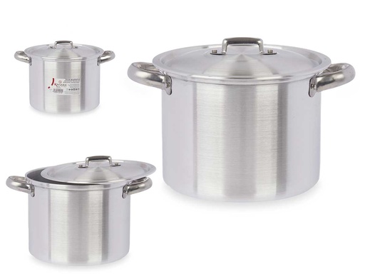 Olla de aluminio de 18 cm y 3 litros, ligera y resistente para cocinar