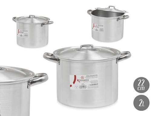 Olla de aluminio de 22 cm y 6 litros para cocinar rápido y saludable