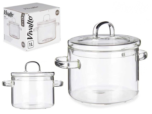 Olla de borosilicato 1000ml: Resistente y Ideal para Cocinar
