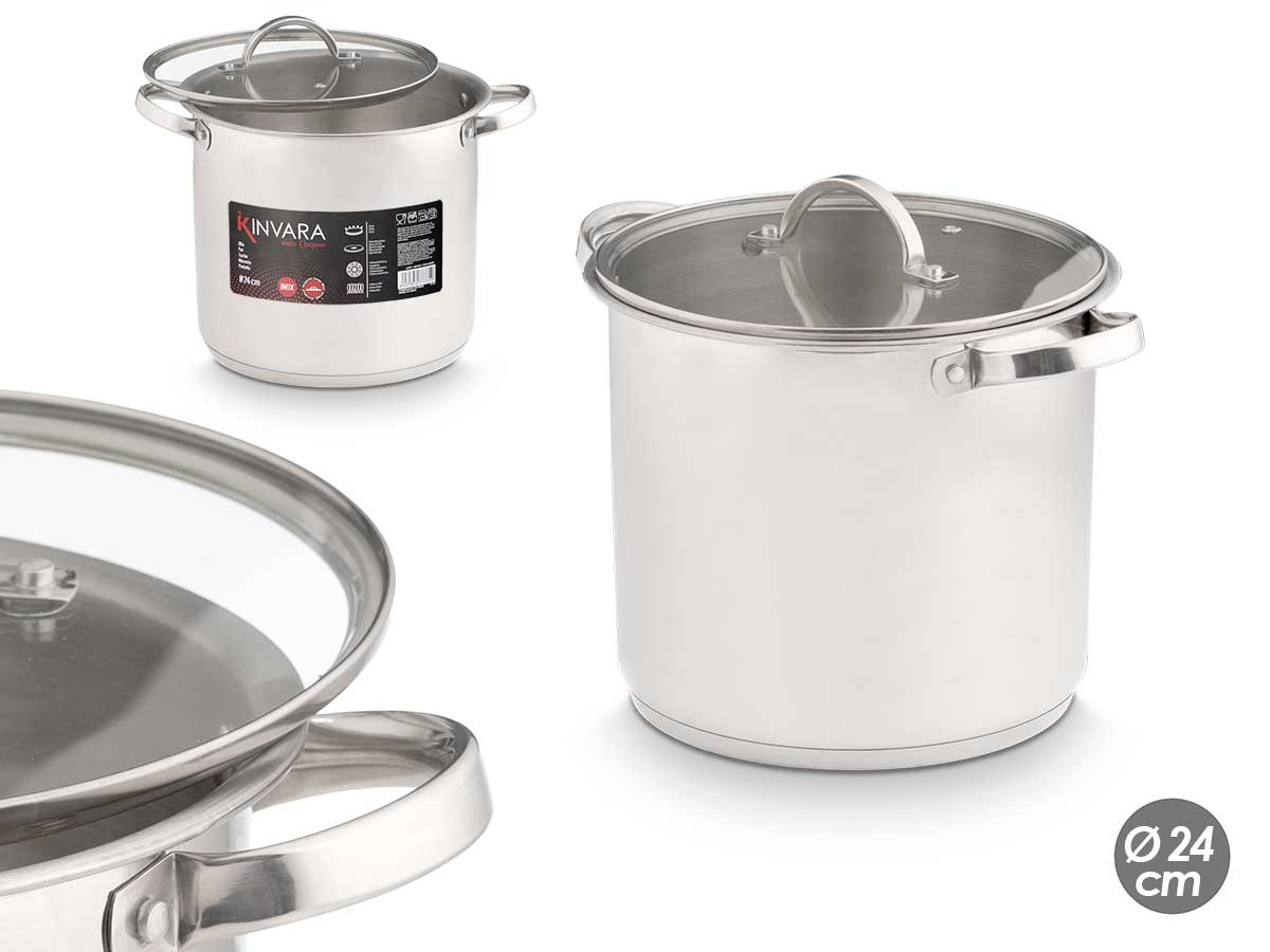 Olla inducción tapa cristal 24 cm: cocción perfecta y saludable