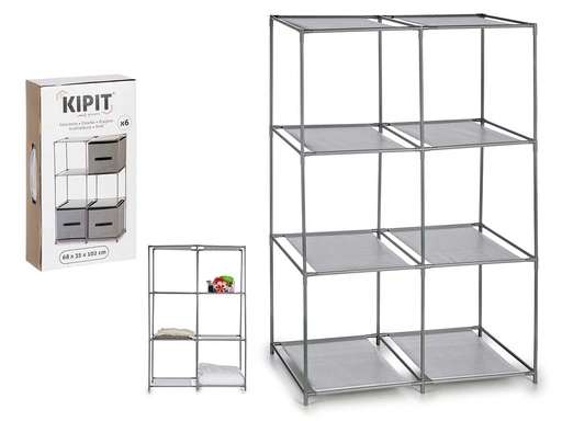 Organizador 6 huecos gris: Ordena y embellece tu espacio fácilmente