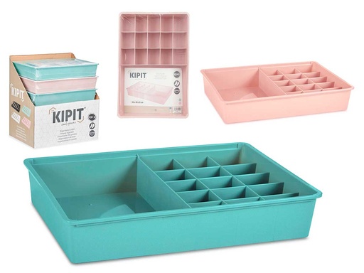 Organizador cajón 16 huecos surtidos en color rosa y verde
