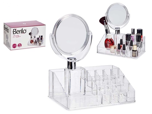 Organizador con espejo 16 huecos: Elegancia y orden en tu espacio