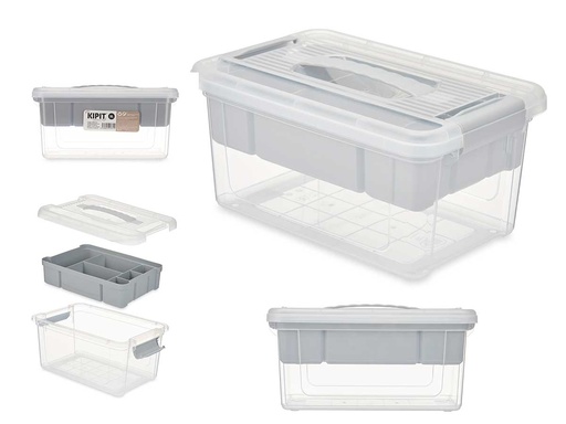 Organizador plástico 5L gris: estilo y máxima organización