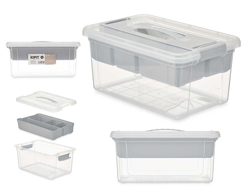 Organizador plástico 9 l bandeja gris: orden y estilo en tu hogar