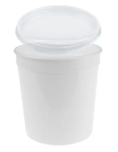 Pack Tarrina Redonda Blanca PP 1000 + Tapa
