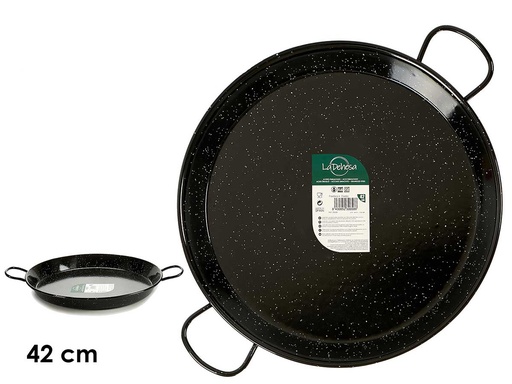 Paellera esmaltada de 42 cm, ideal para 10 raciones deliciosas