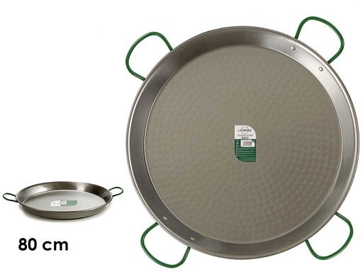 Paellera pulida de 80 cm, ideal para 40 raciones de sabor