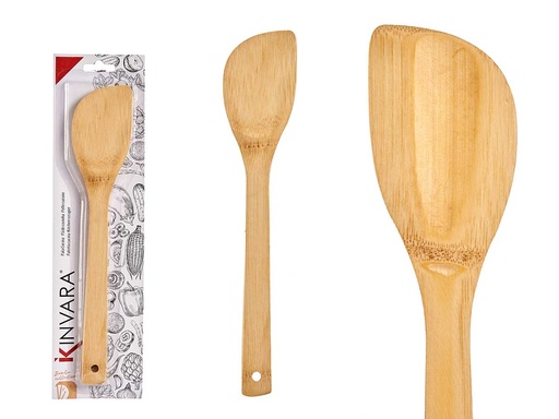 Pala cocina bambú ovalada de 30 cm, resistencia y estilo natural
