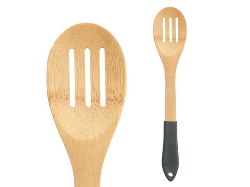 Pala cuchara rayas bambú negra: elegancia y resistencia en tu cocina