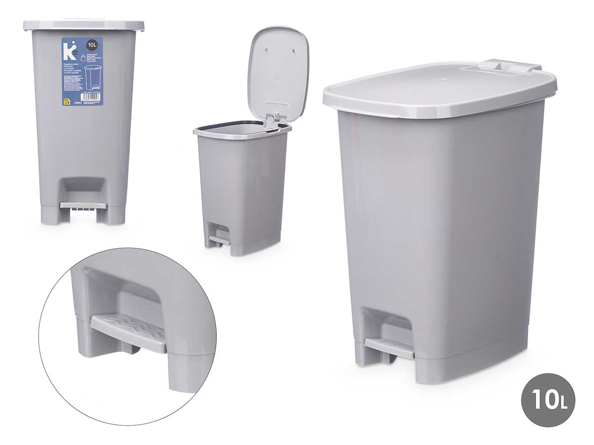 Papelera 10L Pedal Gris: Diseño Moderno y Comodidad para tu Hogar