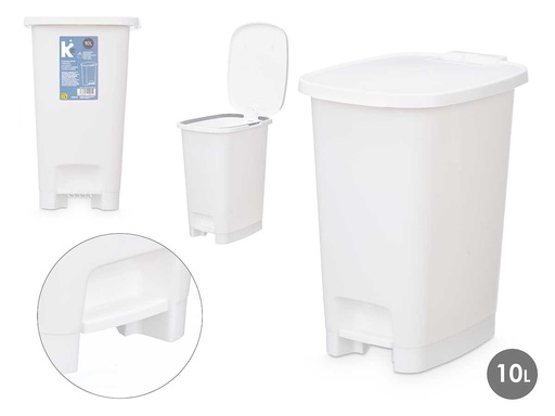Papelera 10l pedal blanca: diseño elegante y funcional para tu hogar