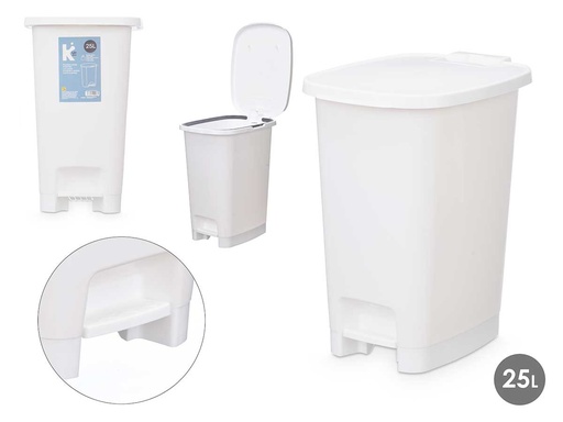 Papelera 25l pedal blanca: Su diseño moderno facilita el reciclaje