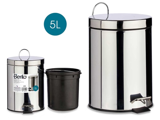 Papelera acero 5l con pedal: diseño elegante y práctico para tu hogar