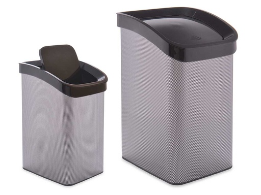 Papelera basculante de fibra de carbono 12L: estilo y practicidad