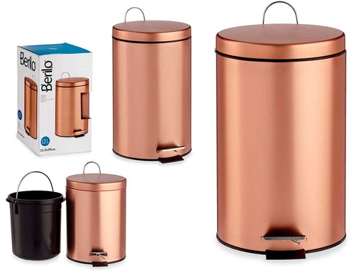 Papelera pedal 12L metal cobre: Elegancia y funcionalidad en tu hogar
