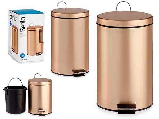 Papelera pedal 12l metal oro: Elegancia y comodidad en tu hogar