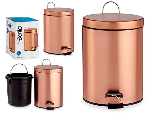 Papelera pedal 3L de metal cobre: Elegancia y funcionalidad