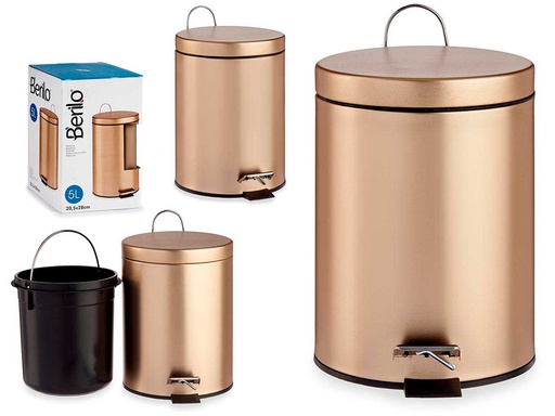 Papelera pedal 5l metal oro: Elegante y práctica para tu hogar