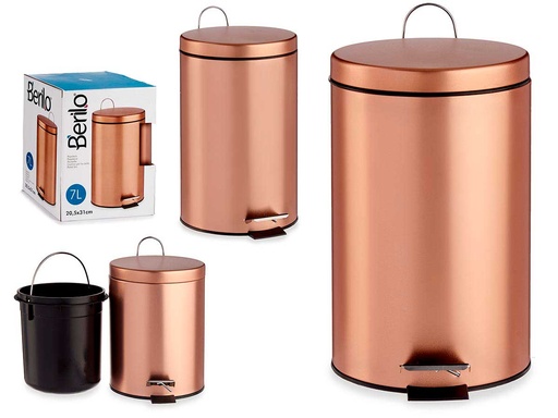 Papelera pedal 7l metal cobre: Elegancia y comodidad en tu hogar