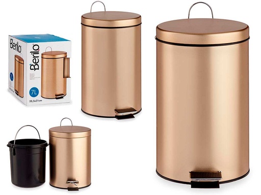 Papelera pedal 7l metal oro: Elegancia y funcionalidad en tu hogar