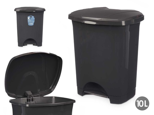 Papelera pedal plástico 10l antracita: elegancia y funcionalidad