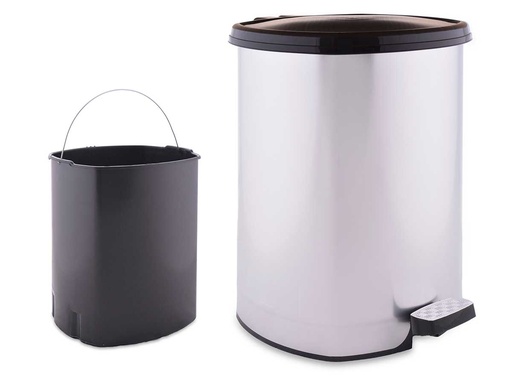 Papelera plástico pedal plateada 20l: limpieza y estilo en tu hogar
