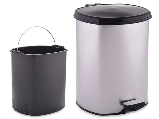 Papelera plástico pedal plateada 6l: Elegancia y comodidad en tu hogar