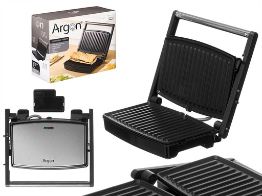 Parrilla doble presión GRD acero negro 1500W: cocina fácil y rápida