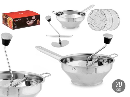 Pasapure acero con 3 discos: calidad y versatilidad en tu cocina