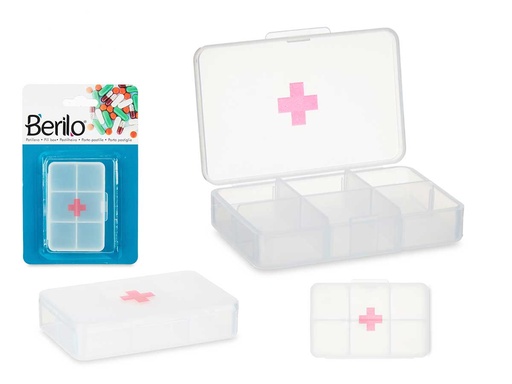 Pastillero plástico de 6 huecos: organiza tus medicamentos con estilo