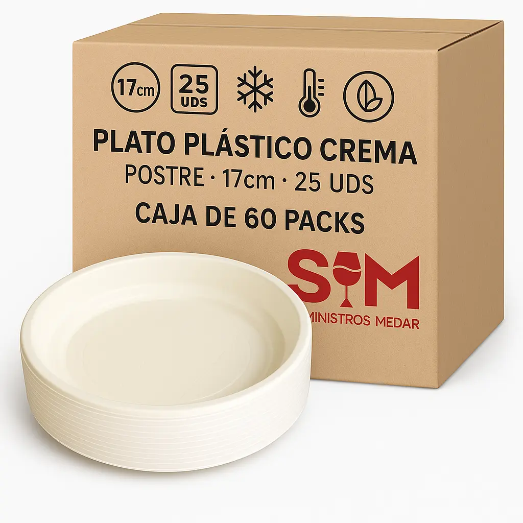 Plato Plástico Crema Postre 17cm