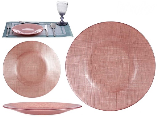 Plato de vidrio rosa pastel: elegancia y delicadeza en tu mesa