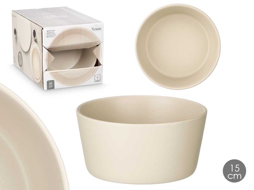 Plato hondo 15 cm liso beige: Elegancia y versatilidad en tu mesa