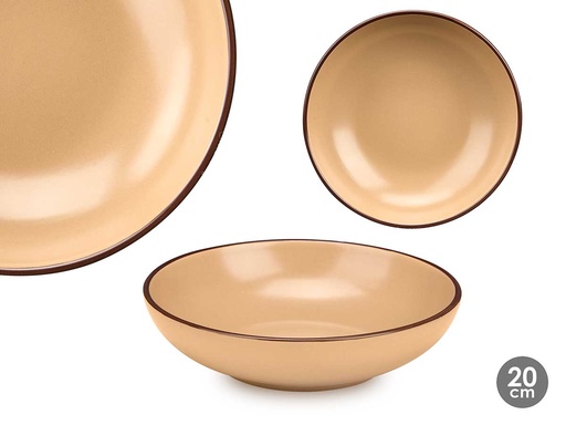 Plato hondo 20 cm beige: elegancia y funcionalidad en tu mesa