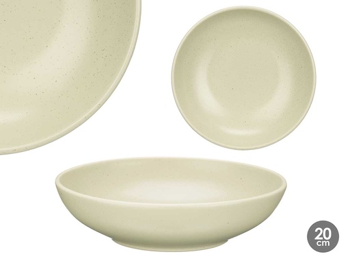 Plato hondo 20 cm moteado verde claro, elegancia y funcionalidad