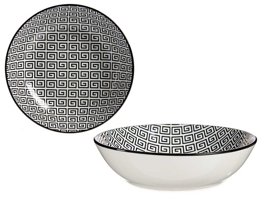 Plato hondo 20cm geométrico negro: Estilo moderno y elegancia