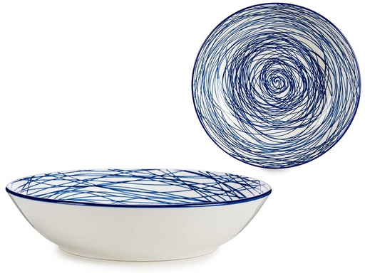 Plato hondo 20cm rayado azul: Elegancia y estilo en tu mesa