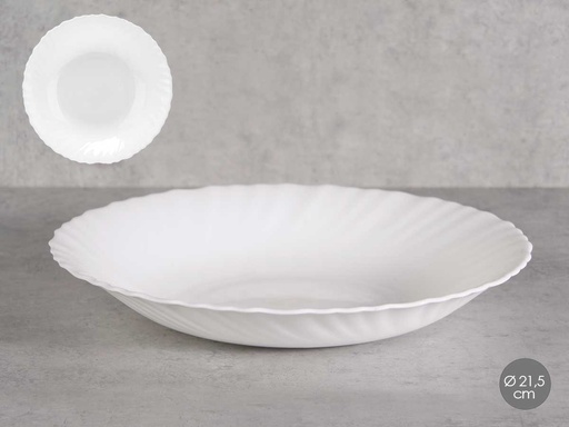 Plato hondo clásico opal: elegancia y durabilidad para tu mesa