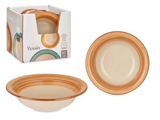 Plato hondo de gres 3D marrón: Elegancia y funcionalidad para tu mesa