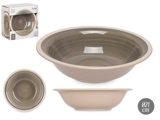 Plato hondo de gres gris con borde: elegancia y funcionalidad