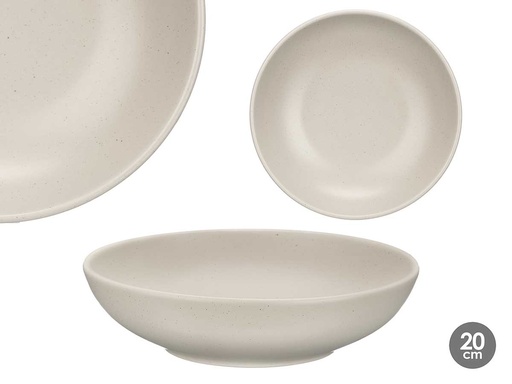 Plato hondo moteado gris claro de 20 cm, elegante y duradero