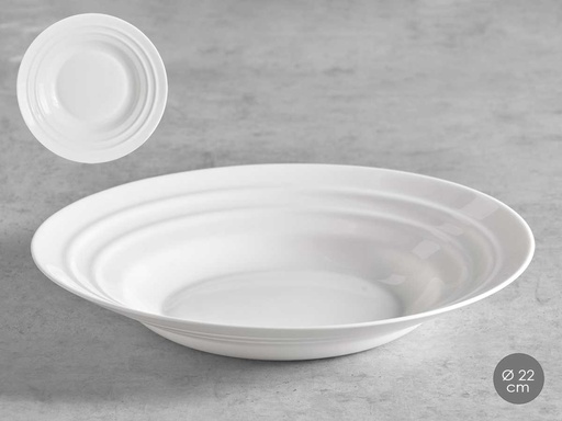 Plato hondo ondas opal 22cm: Elegancia y resistencia para tu mesa